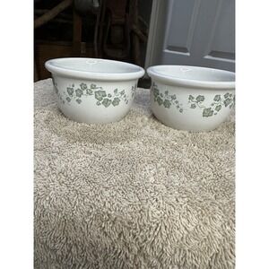 Corelle Coordinates Callaway Green Ivy 7oz Custard/Ramekin Cup Stoneware 2/set
